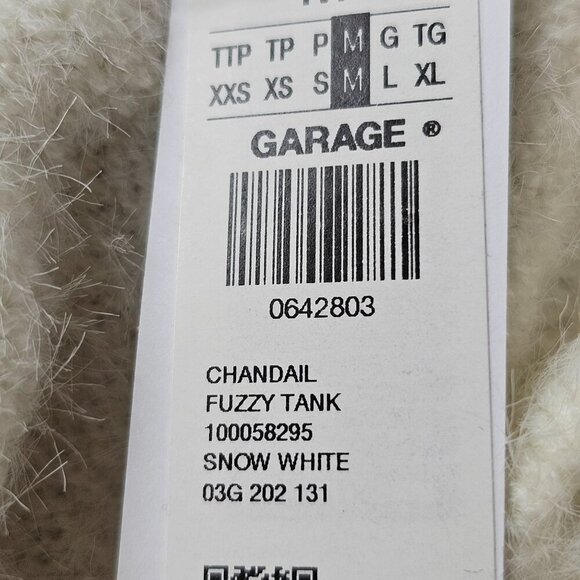 New with Tags Garage Womens Off White Fuzzy Knit Tank Top, Size Small - Picture 5 of 10